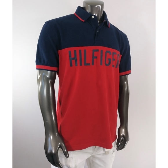 red tommy hilfiger polo